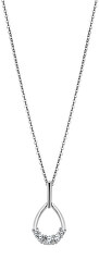Pôvabný strieborný náhrdelník so zirkónmi LP3057-1 / 1 (retiazka, prívesok)