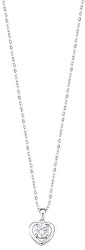 Romantický strieborný náhrdelník so srdiečkom LP3092-1 / 1 (retiazka, prívesok)