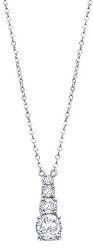 Třpytivý stříbrný náhrdelník s čirými krystaly Swarovski LP2012-1/1