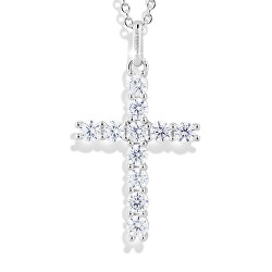 Blyštivý stříbrný náhrdelník Křížek M00441 (řetízek, přívěsek)