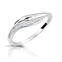 Elegantní stříbrný prsten se zirkony M00210