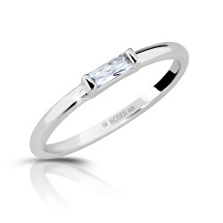 Minimalistický stříbrný prsten se zirkonem M01012
