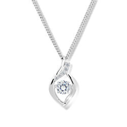 Nádherný náhrdelník s krystalem a zirkony M43066 (řetízek, přívěsek)