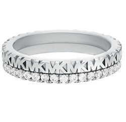 Elegantní stříbrný prsten se zirkony MKC1581AN040
