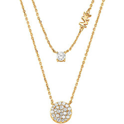 Moderní dvojitý pozlacený náhrdelník Brilliance MKC1591AN710