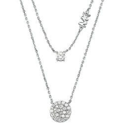 Moderní dvojitý stříbrný náhrdelník Brilliance MKC1591AN040