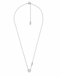 Nežný strieborný náhrdelník so zirkónmi Pavé Heart MKC1520AN040
