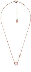 Romantický bronzový náhrdelník se zirkony a perletí MKC1337A6791
