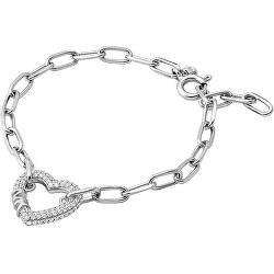Bracciale romantico in argento con cuore pavé di zirconi MKC1648CZ040