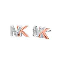 Cercei din argint bicolor cu logo Premium MKC1535AN931