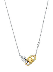 Stylový bicolor náhrdelník se zirkony Astor Link MKC1734CZ931