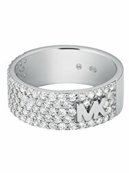 Třpytivý stříbrný prsten se zirkony MKC1555AN040