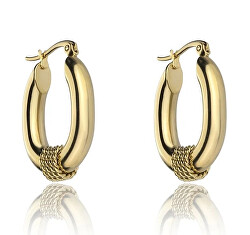 Elegantní pozlacené náušnice Riley Gold Earrings MCE23008G