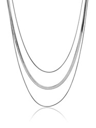 Colier triplu din oțel Kayla Silver Necklace MCN23102S