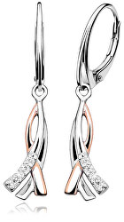 Eleganti orecchini in argento bicolore E0001307