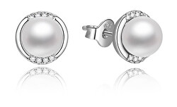 Elegantní stříbrné náušnice s perlami EP000187