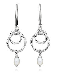 Luxusní stříbrné náušnice s perlami EP000170