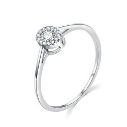 Luxusný strieborný prsteň s čírymi zirkónmi R00020