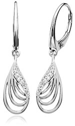 Modische Silber Ohrringe mit Kristallen E0001319
