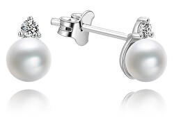 Okouzlující stříbrné náušnice s perlami EP000183
