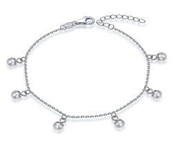 Gyönyörű ezüst karkötő gyöngyökkel BP000022