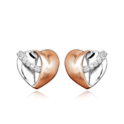 Romantikus bicolor fülbevaló cirkónium kövekkel E0001333