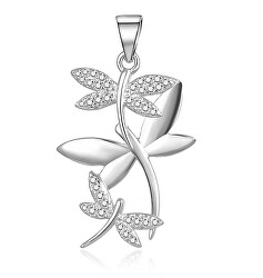Elegante pendente in argento Libellula con zirconi P0001123