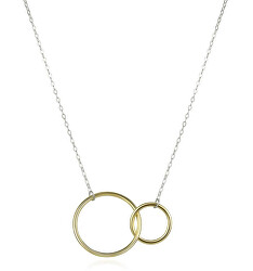 Štýlový bicolor náhrdelník Kruhy N0000289