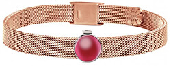 Bracciale placcato in oro rosa con ciondolo rosso Sensazioni SAJT59