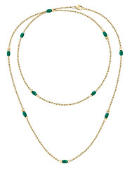 Doppelte vergoldete Halskette mit Perlen Colori SAXQ01