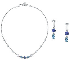 Elegantná súprava šperkov s kubickými zirkónmi Colori SAVY25 (náhrdelník, náušnice)
