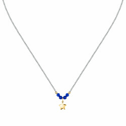 Bellissima collana bicolore con agata blu Talismani SAIX22