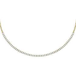 Luxusní pozlacený náhrdelník s čirými zirkony Scintille SAQF24