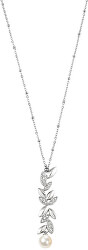 Ocelový náhrdelník s perlou Gioia SAER19
