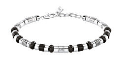 Stahl-Herrenarmband mit Onyx Pietre S1742