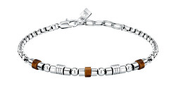 Stahl-Herrenarmband mit Tigerauge Pietre S1743