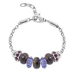 Bracciale incantevole in acciaio con ciondoli Drops SCZ360