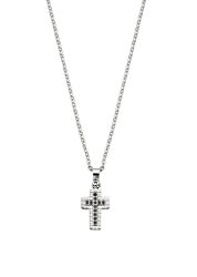 Pánský ocelový náhrdelník s křížem a krystaly Motown SAEV11 (řetízek, přívěsek)