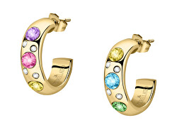 Vergoldete runde Ohrringe mit Kristallen Poetica SAUZ02
