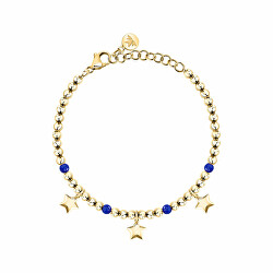 Bracciale di perline placcato oro con agata blu Talismani SAIX25