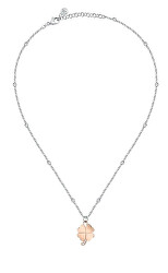 Pôvabný oceľový bicolor náhrdelník pre šťastie Maia SAUY05