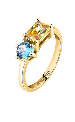 Půvabný pozlacený prsten s kubickými zirkony Colori SAVY09
