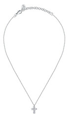 Pôvabný strieborný náhrdelník s krížikom Small Cross Tesori SAIW118