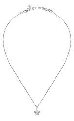 Pôvabný strieborný náhrdelník s kytičkou Tesori SAIW125