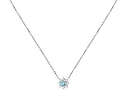 Půvabný stříbrný náhrdelník s kytičkou Tesori SAIW186