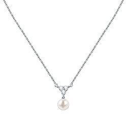 Půvabný stříbrný náhrdelník s perlou Gioia SAER50