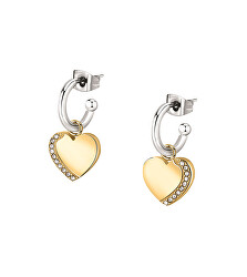 Romantische zweifarbige Ohrringe Herz 2 in 1 Mascotte SAVL08