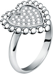 Romantický oceľový prsteň s čírymi kryštálmi Dolcevita SAUA14