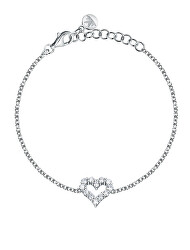 Romantikus ezüst karkötő szívvel Tesori SAIW131