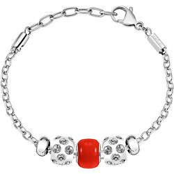 Elegante bracciale in acciaio con cristalli Drops SCZ1129